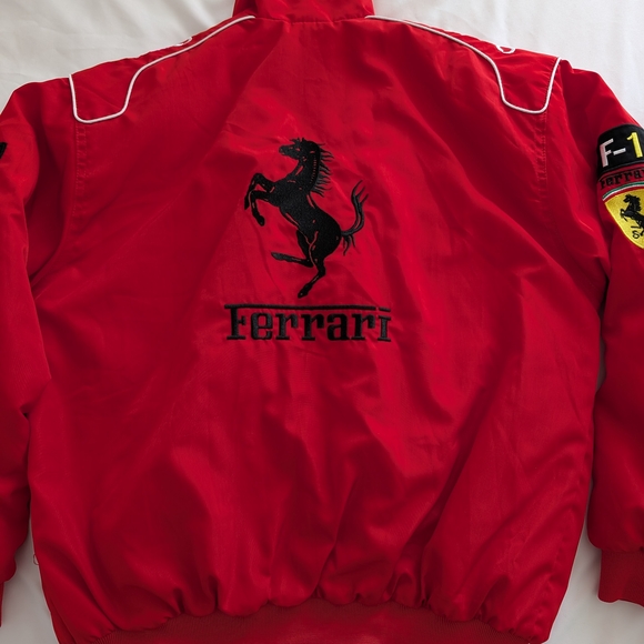 Ferrari Red Racing Jacket with White Panels - Picture 3 of 5